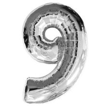 Куля цифра "9" Колір: Срібло. Розмір: 40" (100см). Пр-під: FlexMetal (Іспанія)
