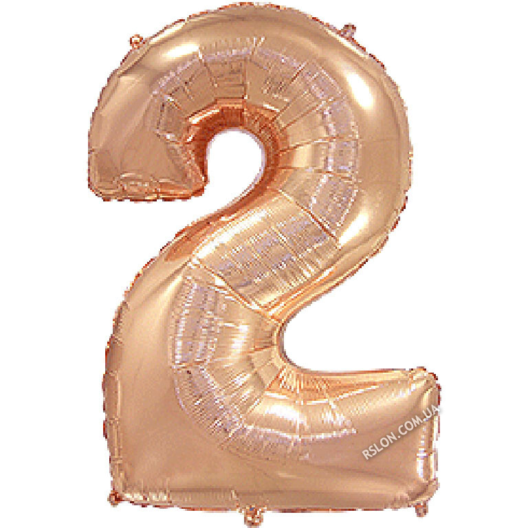 Куля цифра "2" колір: Рожеве золото. Розмір: 40" (100см). Пр-під: FlexMetal (Іспанія)
