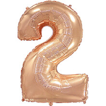 Куля цифра "2" колір: Рожеве золото. Розмір: 40" (100см). Пр-під: FlexMetal (Іспанія)