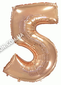 Шар цифра "5" Цвет: Розовое золото. Размер: 40"(100см). Пр-во: FlexMetal (Испания)