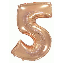 Шар цифра "5" Цвет: Розовое золото. Размер: 40"(100см). Пр-во: FlexMetal (Испания)
