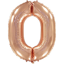 Шар цифра "0" Цвет: Розовое золото. Размер: 40"(100см). Пр-во: FlexMetal (Испания)