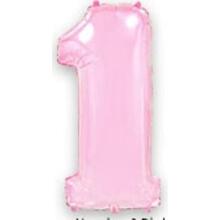Шар цифра "1" Цвет: Пастель Розовый. Размер: 40"(100см). Пр-во: FlexMetal (Испания)