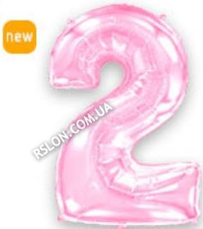 Шар цифра "2" Цвет: Пастель Розовый. Размер: 40"(100см). Пр-во: FlexMetal (Испания)