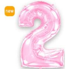 Куля цифра "2" Колір: Пастель Рожевий. Розмір: 40" (100см). Пр-під: FlexMetal (Іспанія)