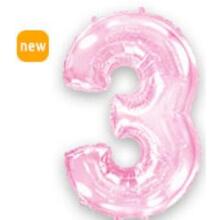 Куля цифра "3" колір: Пастель Рожевий. Розмір: 40" (100см). Пр-під: FlexMetal (Іспанія)