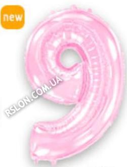 Куля цифра "9" Колір: Пастель Рожевий. Розмір: 40" (100см). Пр-під: FlexMetal (Іспанія)