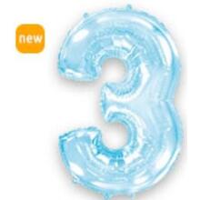 Куля цифра "3" колір: Пастель Блакитний. Розмір: 40" (100см). Пр-під: FlexMetal (Іспанія)