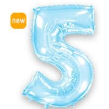 Шар цифра "5" Цвет: Пастель Голубой. Размер: 40"(100см). Пр-во: FlexMetal (Испания)