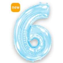 Шар цифра "6" Цвет: Пастель Голубой. Размер: 40"(100см). Пр-во: FlexMetal (Испания)