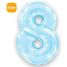 Шар цифра "8" Цвет: Пастель Голубой. Размер: 40"(100см). Пр-во: FlexMetal (Испания)