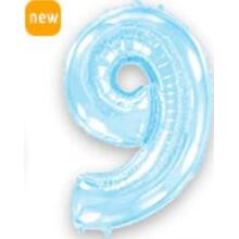 Куля цифра "9" Колір: Пастель Блакитний. Розмір: 40" (100см). Пр-під: FlexMetal (Іспанія)