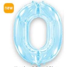 Шар цифра "0" Цвет: Пастель Голубой. Размер: 40"(100см). Пр-во: FlexMetal (Испания)