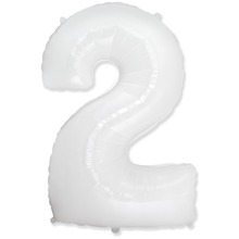 Шар цифра "2" Цвет: Белый. Размер: 40"(100см). Пр-во: FlexMetal (Испания)