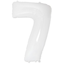 Шар цифра "7" Цвет: Белый. Размер: 40"(100см). Пр-во: FlexMetal (Испания)