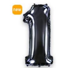 Шар цифра "1" Цвет: Чёрный. Размер: 40"(100см). Пр-во: FlexMetal (Испания)