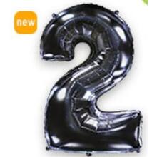Куля цифра "2" Колір: Чорний. Розмір: 40" (100см). Пр-під: FlexMetal (Іспанія)