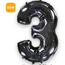 Куля цифра "3" Колір: Чорний. Розмір: 40" (100см). Пр-під: FlexMetal (Іспанія)