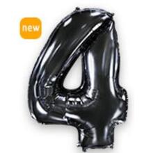 Шар цифра "4" Цвет: Чёрный. Размер: 40"(100см). Пр-во: FlexMetal (Испания)