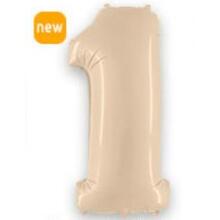 Шар цифра "1" Цвет: Сатин Кремовый. Размер: 40"(100см). Пр-во: FlexMetal (Испания)