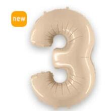 Куля цифра "3" колір: Сатин Кремовий. Розмір: 40" (100см). Пр-під: FlexMetal (Іспанія)