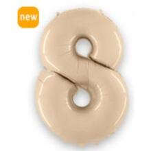 Шар цифра "8" Цвет: Сатин Кремовый. Размер: 40"(100см). Пр-во: FlexMetal (Испания)