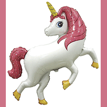 Фольгированный фигурный шар "Единорог Розовый".Пр-во: FlexMetal (Испания)