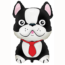 Фольгированный фигурный шар "Французский бульдог чёрный".Пр-во: FlexMetal (Испания)