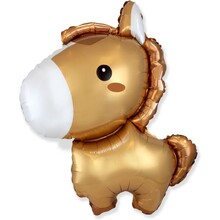 Фольгированный фигурный шар "Конячка коричневая". Размер: 87см*72см. Пр-во: FlexMetal (Испания)