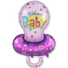 Фольгированный фигурный шар "Соска розовая". Размер:101cм * 58cм Пр-во: FlexMetal (Испания)