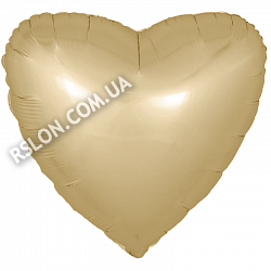 Фольгированный шар Сердце. Цвет: Сатин Золото. Размер:18″(45см). Пр-во: FlexMetal (Испания)
