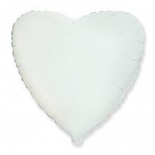 Фольгированный шар Сердце. Цвет: Белый. Размер:18″(45см). Пр-во: FlexMetal (Испания)