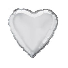 Фольгированный шар Сердце. Цвет: Серебро. Размер:18″(45см). Пр-во: FlexMetal (Испания)