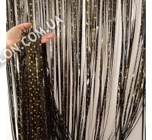 Шторка завіса для фотозони. Колір:Чорна Золоті Зірочки. Розмір: 1м*2м.