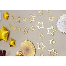 Прикраса Зірочки. Колір: Золото. В упак: 12шт. Довжина: 5м.