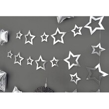 Прикраса Зірочки. Колір: Срiбло. В упак: 12шт. Довжина: 5м.