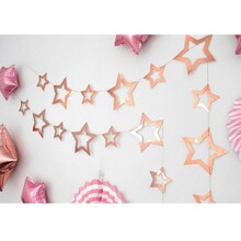 Прикраса Зірочки. Колір: Рожеве Золото. В упак: 12шт. Довжина: 5м.