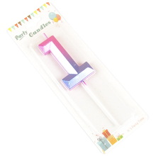 Свеча цифра для торта "Омбре Инстаграм 1". Цвет: Омбре. Высота: 69см. Пр-во: Китай