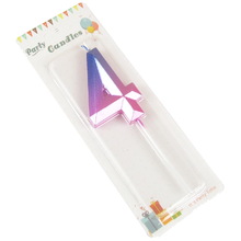 Свеча цифра для торта "Омбре Инстаграм 4". Цвет: Омбре. Высота: 69см. Пр-во: Китай