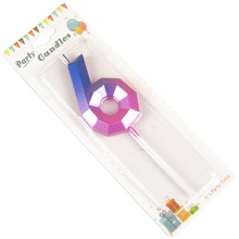 Свеча цифра для торта "Омбре Инстаграм 6". Цвет: Омбре. Высота: 69см. Пр-во: Китай