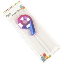 Свеча цифра для торта "Омбре Инстаграм 9". Цвет: Омбре. Высота: 69см. Пр-во: Китай