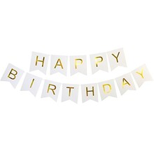 Баннер гирлянда "Happy Birthday" Цвет: Белый. Длина:3м.