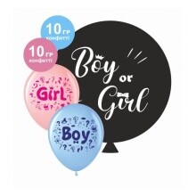 Набор воздушных шариков "Girl or Boy". Кол-во: 21шт. Цвет: Розовый/Голубой.