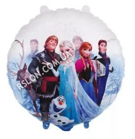 Шар фольгированный круглый "Холодное сердце". Размер: 18"(45см).