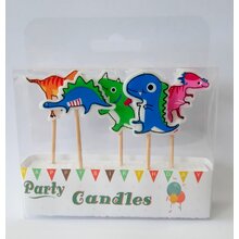 Свечи для торта "Динозаврики" в блистерной коробке.