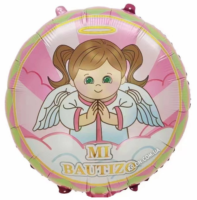 Фольгована кругла куля "Хрещення Дівчинка" Розмiр: 18"(45 см)