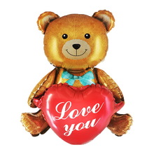 Фольгированный шар "Медвежонок с Сердцем коричневый" Размер: 60см*40см.