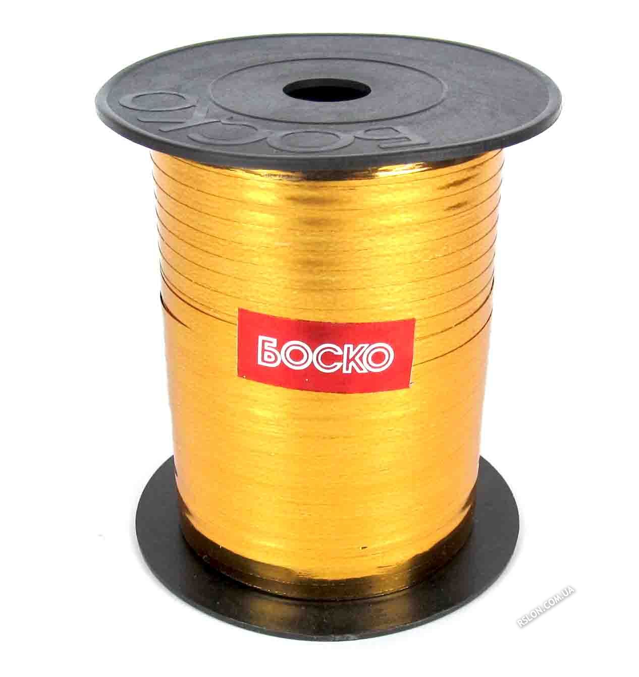 Стрічка для кульок. Колір: Золото. Довжина: 110м. Вир-во: Боско (Україна)