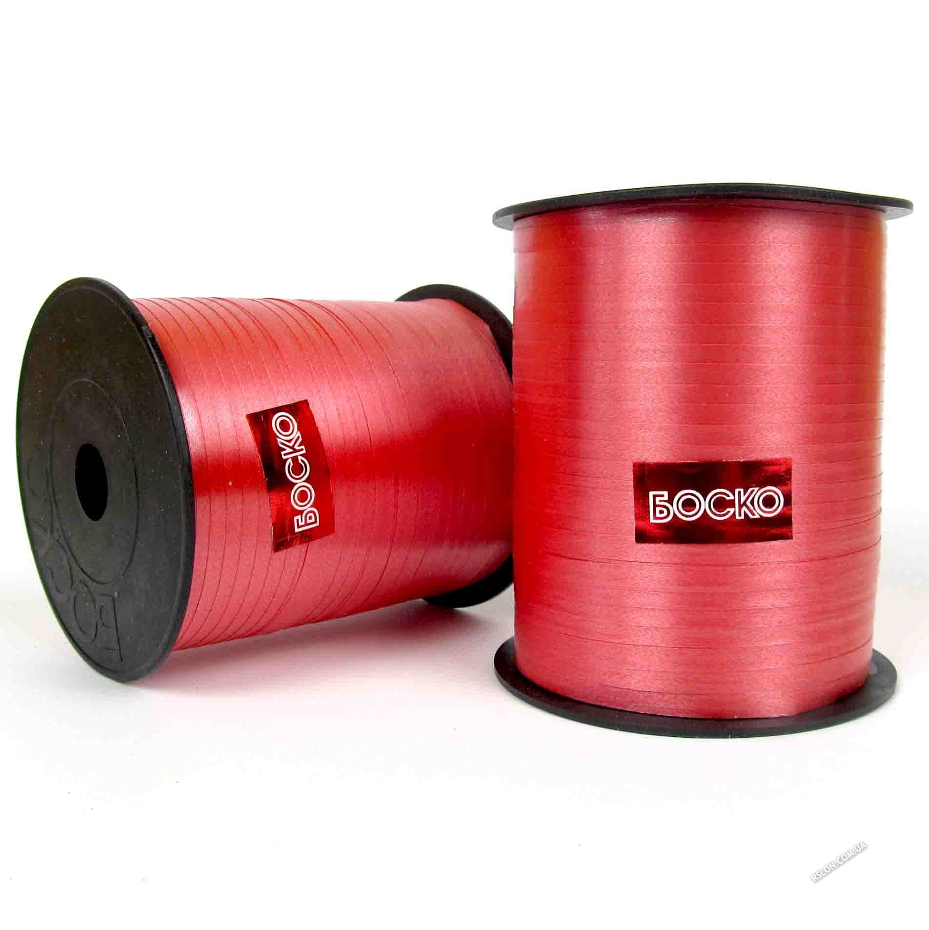Стрічка для кульок. Колір: Червоний. Довжина: 225м. Вир-во: Боско (Україна)