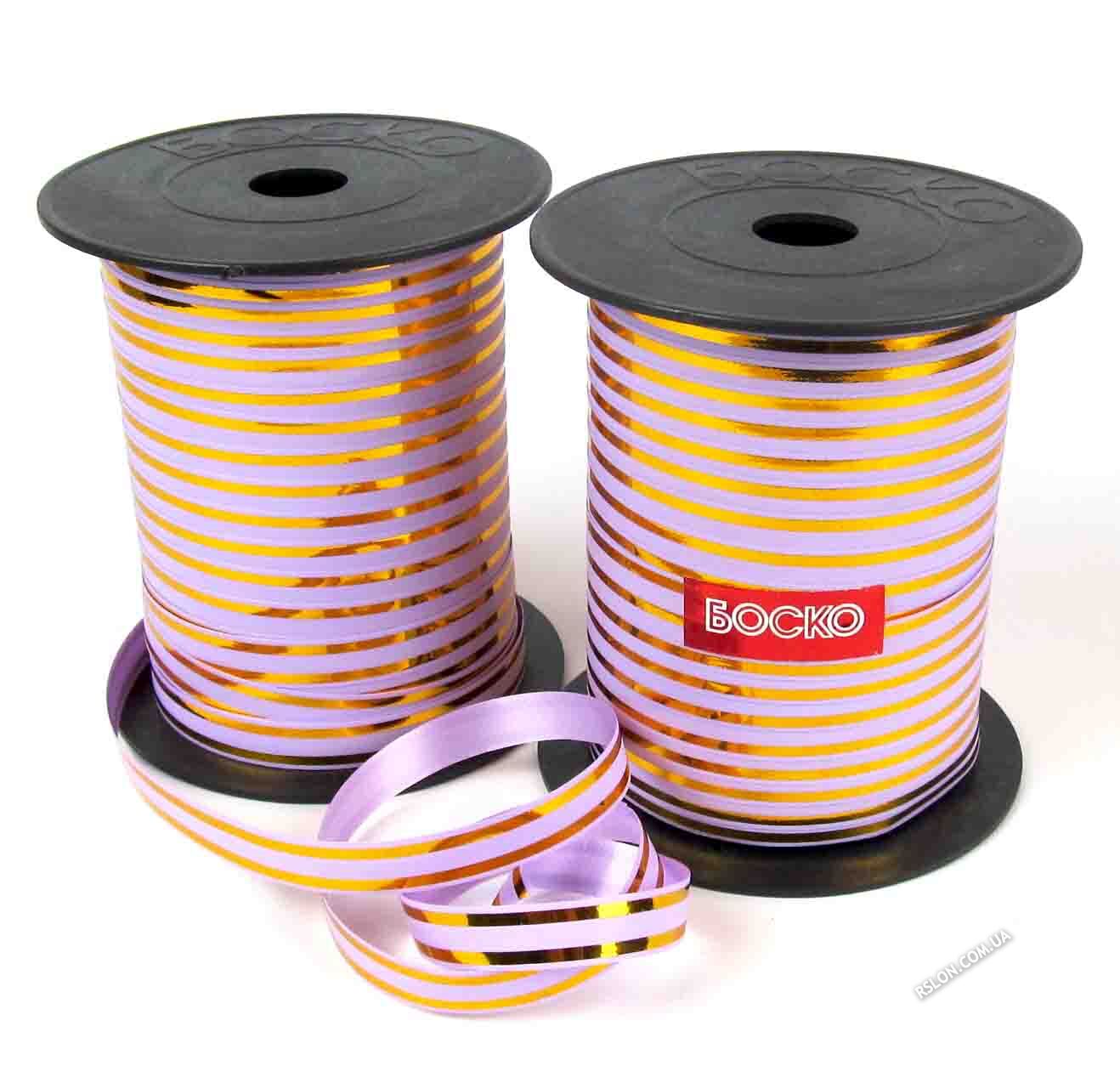 Стрічка для кульок. Колір: Бузковий Люрекс. Довжина: 50м. Вир-во: Боско (Україна)